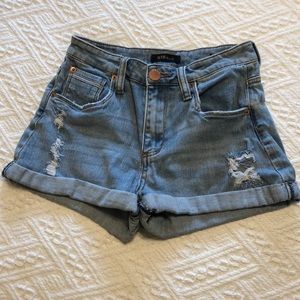 High waisted jean shorts